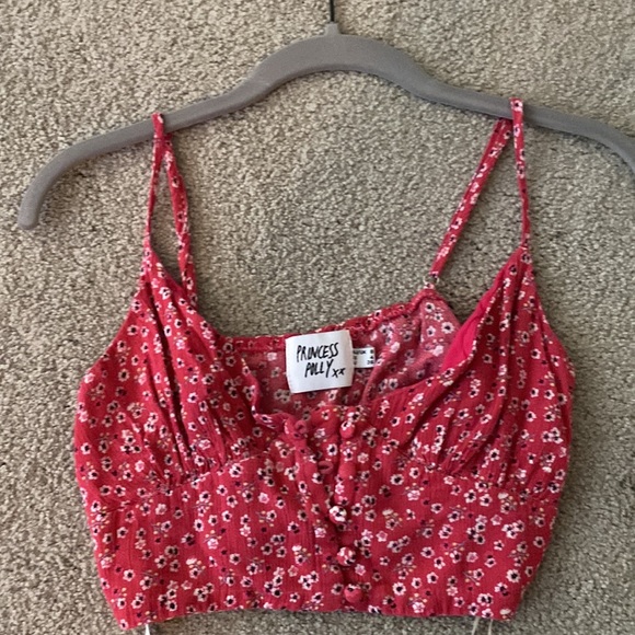 Red floral crop top - Picture 2 of 3